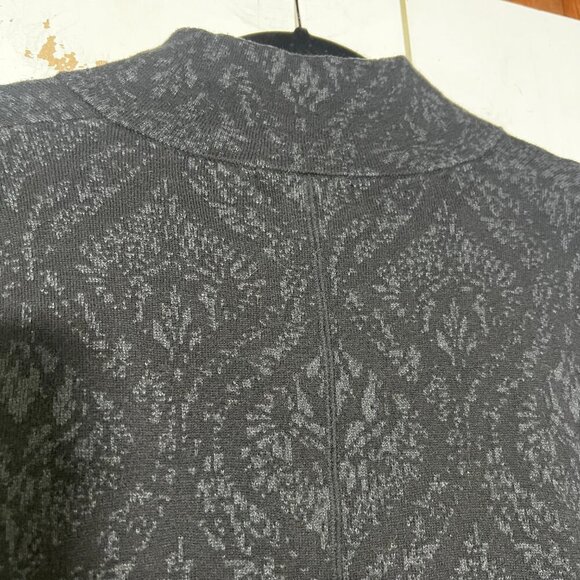 Cynthia Rowley Quarter Zip Sweater Jacquard Black Kangaroo Pocket Size XL - Picture 5 of 9